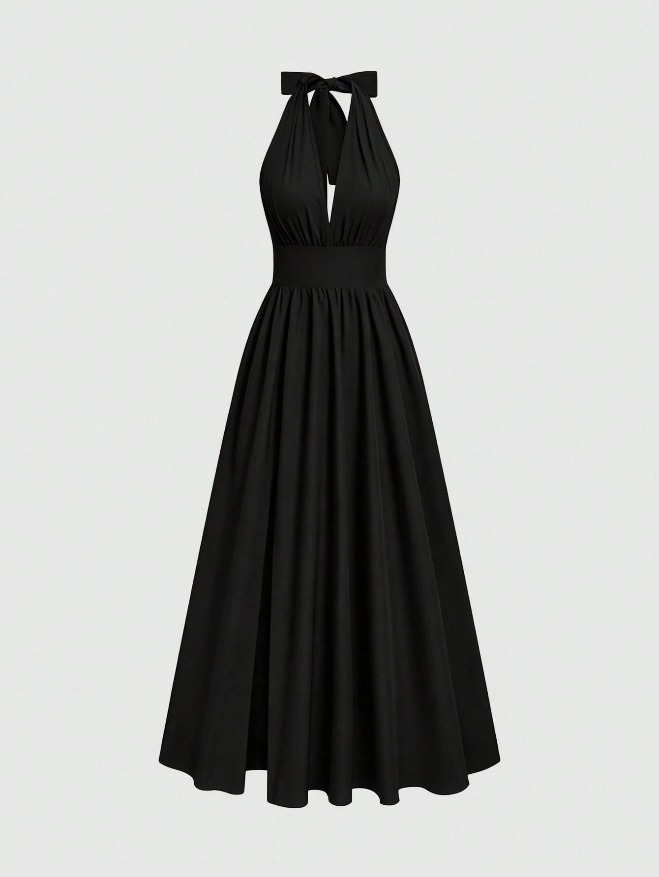 Elenzga Summer Elegant Vacation Women Dress,French Style High-End V-Neck Halter Backless A-Line Split - image 5