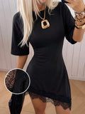 EZwear Black Fitted Knit Dress For Women Night Out Summer Sexy