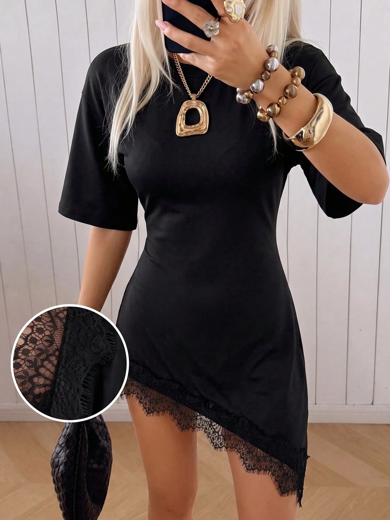 EZwear Black Fitted Knit Dress For Women Night Out Summer Sexy