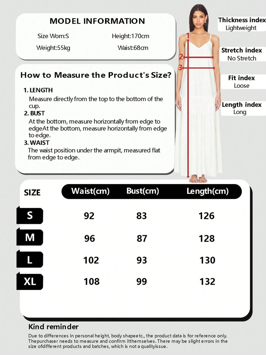2026 Spring/Summer Women's Long Dress - Fashionable Solid Color,