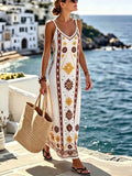 Selamara Women's Geometric Print Casual Party & Travel Spaghetti Strap Dress