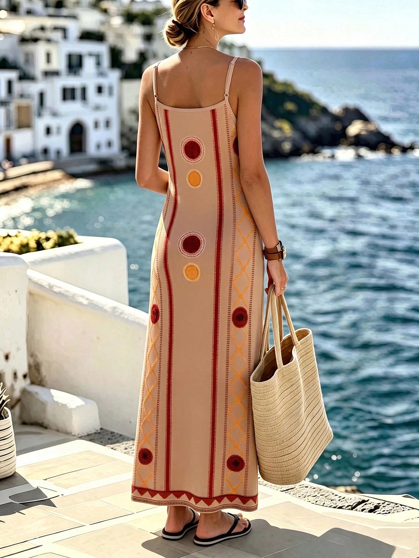 Selamara Women's Geometric Print Casual Party & Travel Spaghetti Strap Dress - image 12