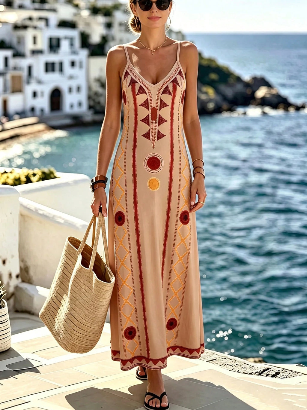 Selamara Women's Geometric Print Casual Party & Travel Spaghetti Strap Dress - image 14