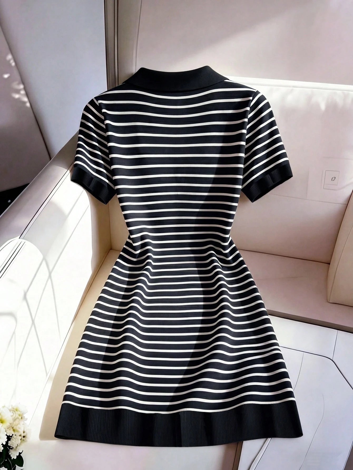 Franclia Women's Vintage Striped Short Sleeve Dress For Summer,
