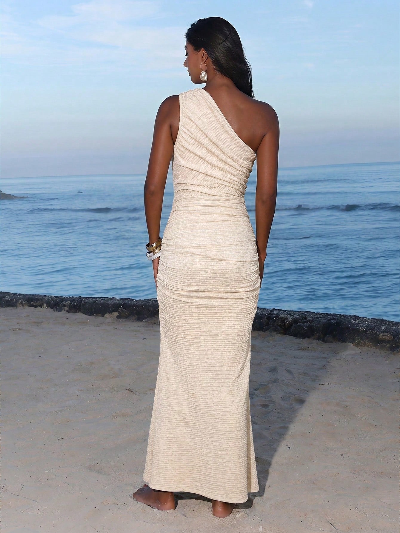 Opulessa Women's Olive Green Summer Casual Beach Holiday Vacation Bodycon Knit Dress,Elegant Mermaid Bohemian - image 2