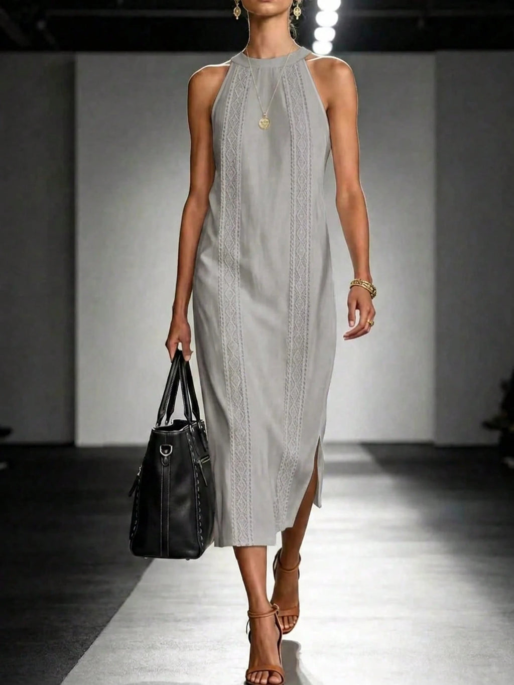 Women's Solid Color Fashion Halter Neck Sleeveless Elegant Casual