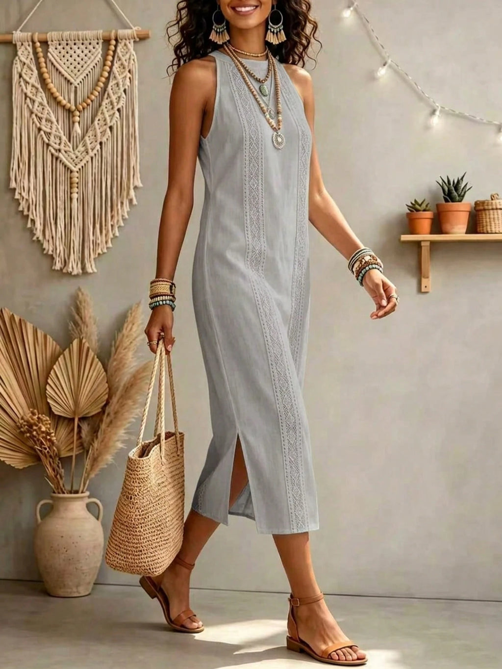 Women's Solid Color Fashion Halter Neck Sleeveless Elegant Casual