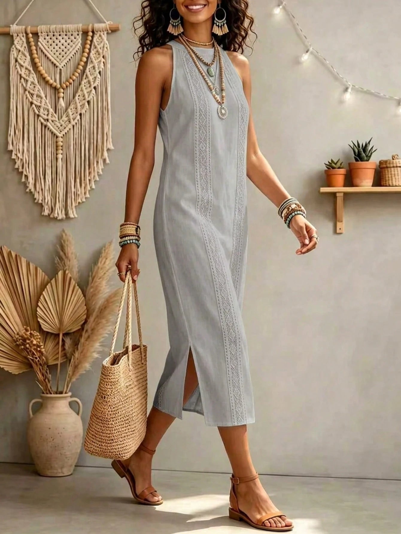 Women's Solid Color Fashion Halter Neck Sleeveless Elegant Casual