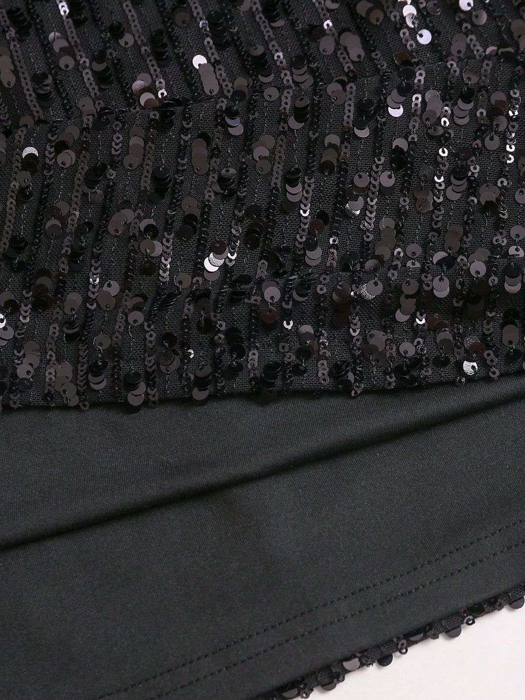 Sweetra Fashionable Sexy Backless Sequin Decor Square Neck Cinched