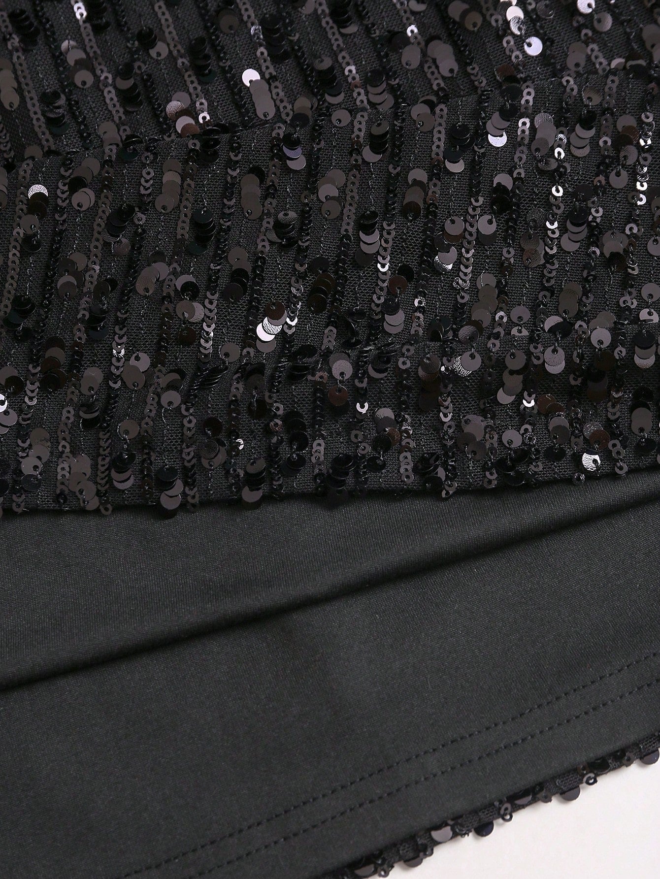Sweetra Fashionable Sexy Backless Sequin Decor Square Neck Cinched
