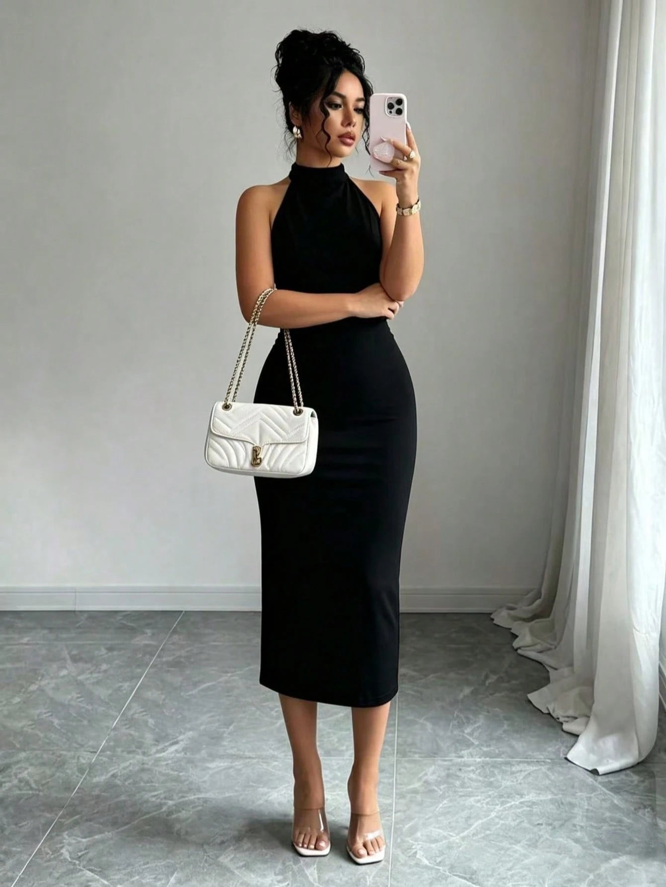Elegant Solid Color Sexy Women's Off-Shoulder Summer Dress, Suitable For Daily Wear, Dating, Party, Vacation, - image 5
