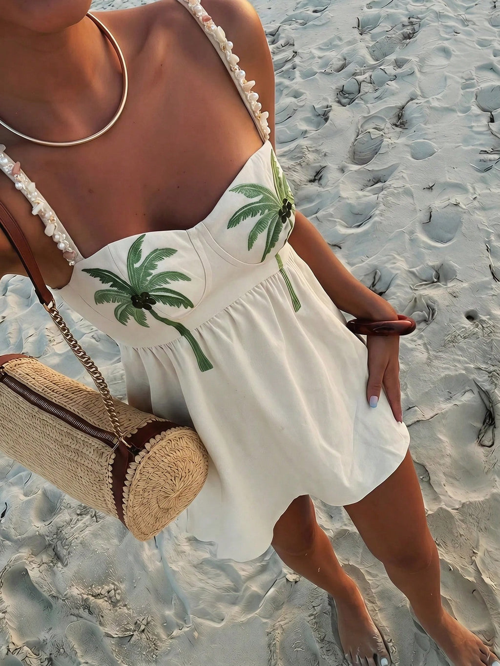 Ure Wave Women's Cute White Summer Tropical Beach Vacation Holiday
