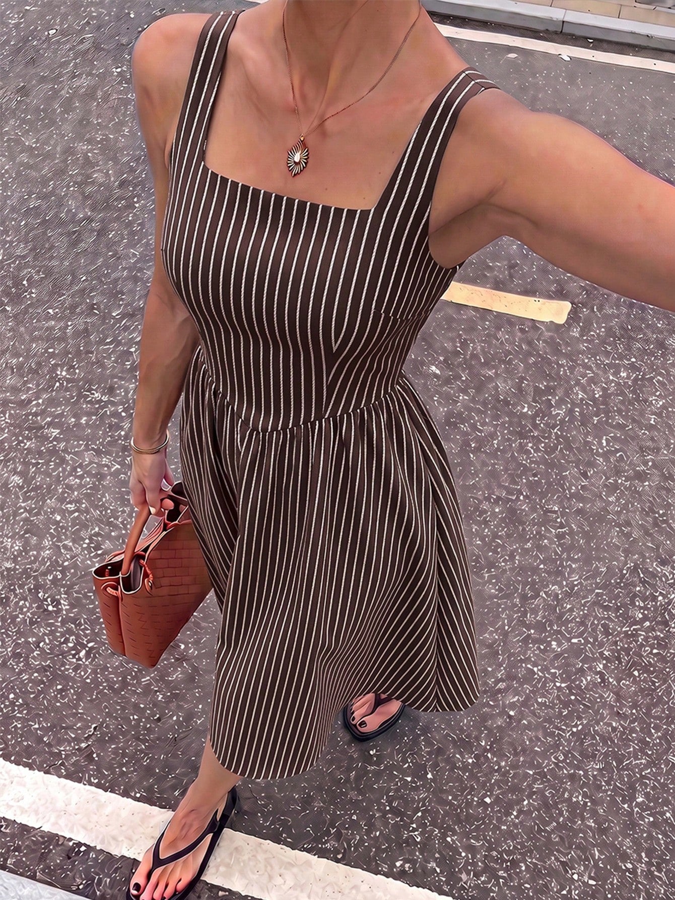 Siren Gaze Women's Mid-Length Dress, Casual Minimalist Vacation
