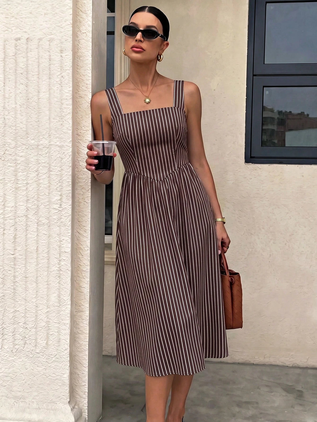 Siren Gaze Women's Mid-Length Dress, Casual Minimalist Vacation