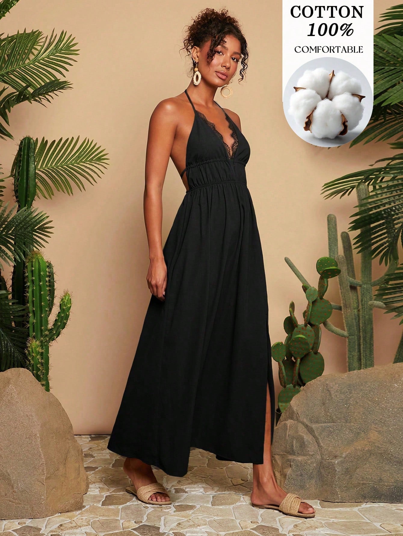 Travachic White Summer Casual Holiday Vacation,Women's Solid V-Neck