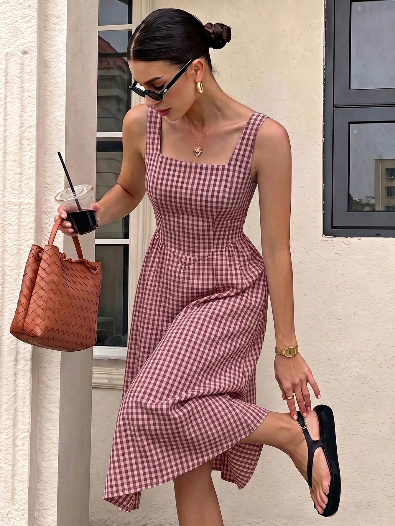 Siren Gaze Women's Mid-Length Dress, Casual Minimalist Vacation