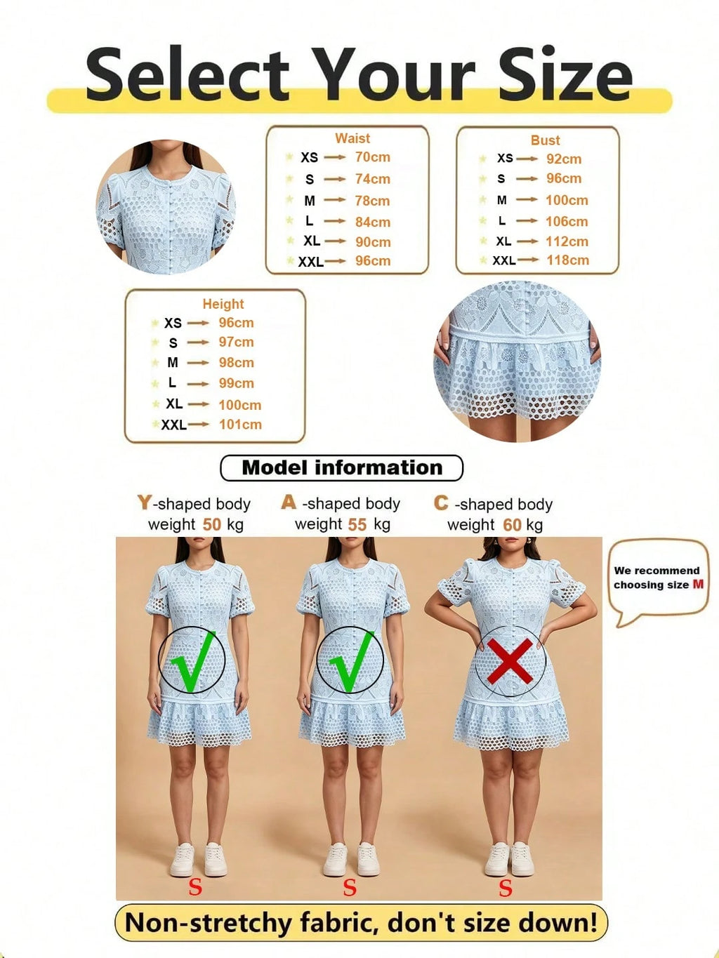 Vusalt Women's Summer White Heavy Embroidery Lace Vintage Elegant Puff Sleeve Fitted French Style Vacation - image 18
