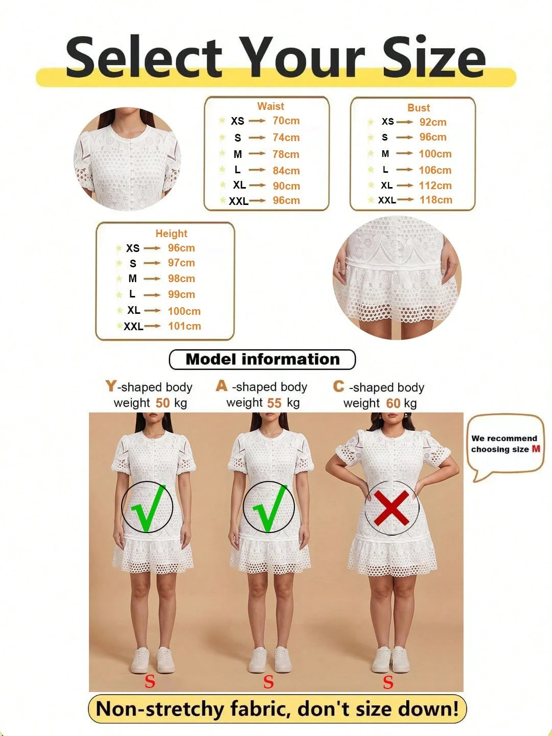Vusalt Women's Summer White Heavy Embroidery Lace Vintage Elegant Puff Sleeve Fitted French Style Vacation - image 9