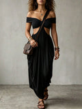 2025 Summer New Fashion Women's Sexy Strapless Slim-Fit Solid Color Sheer Mesh Dress