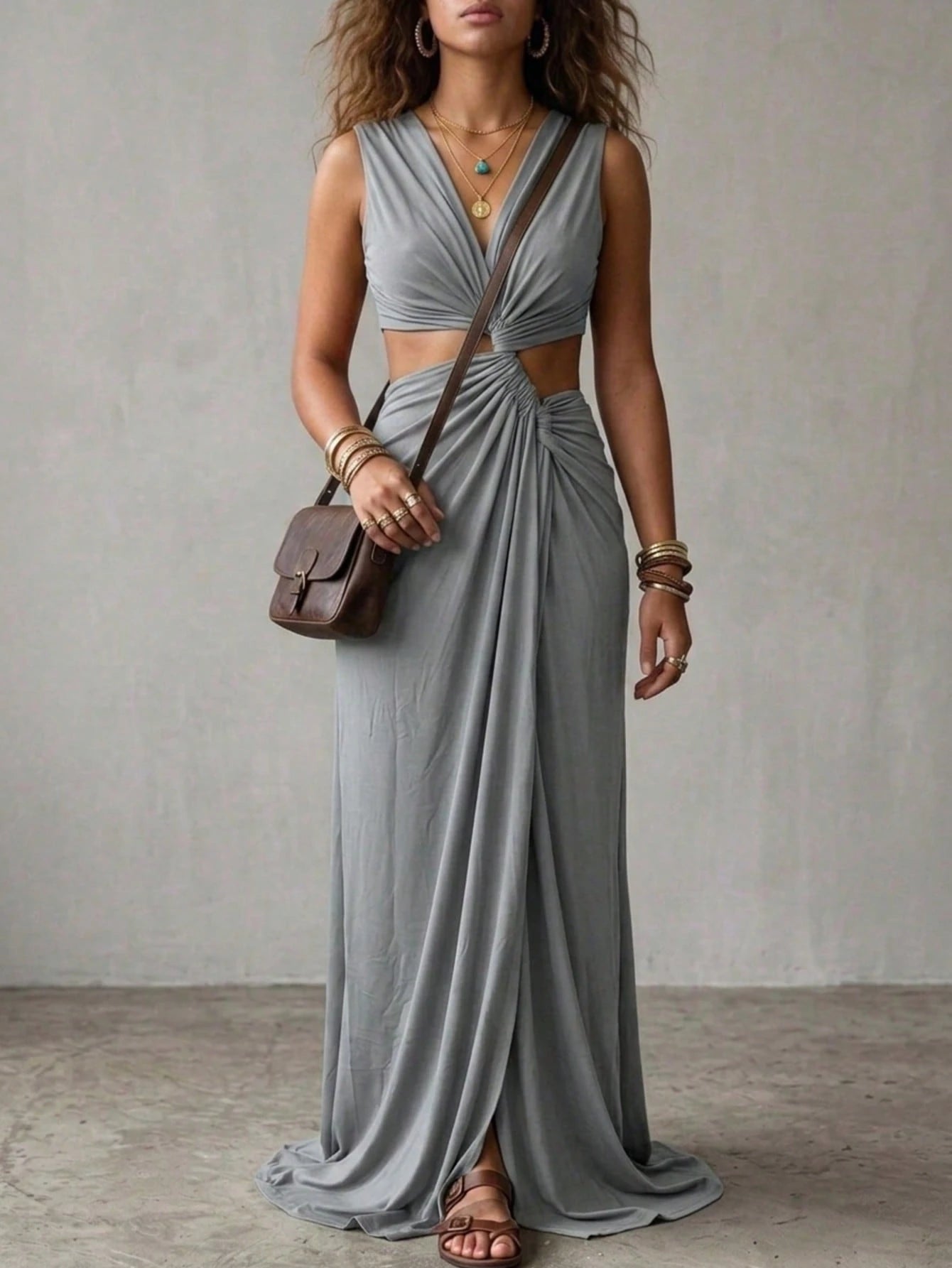 Summer New Fashion Women's Sexy Strapless Slim-Fit Solid Color Dress