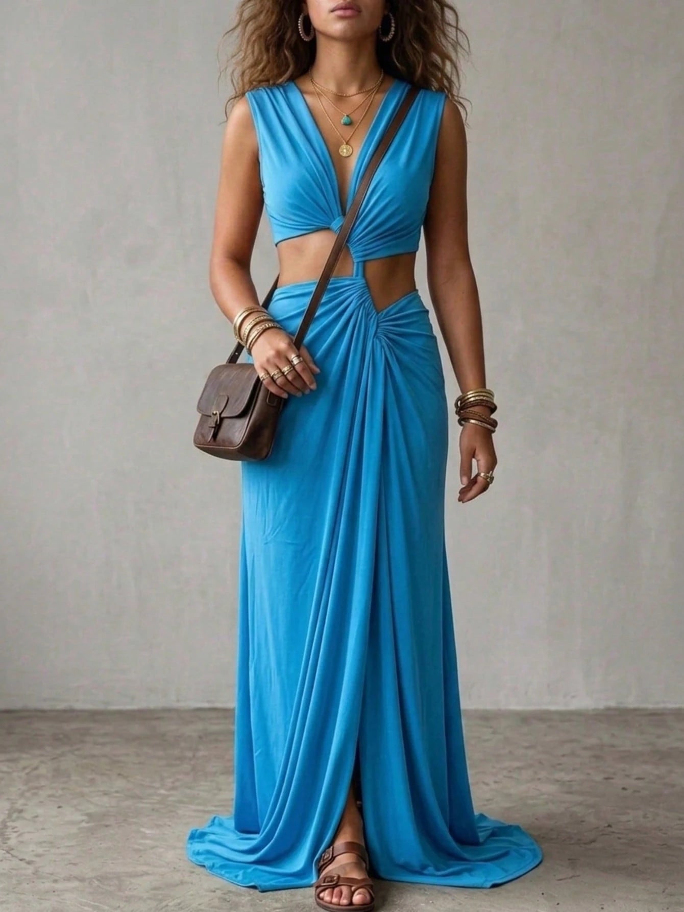 Summer New Fashion Women's Sexy Strapless Slim-Fit Solid Color Dress