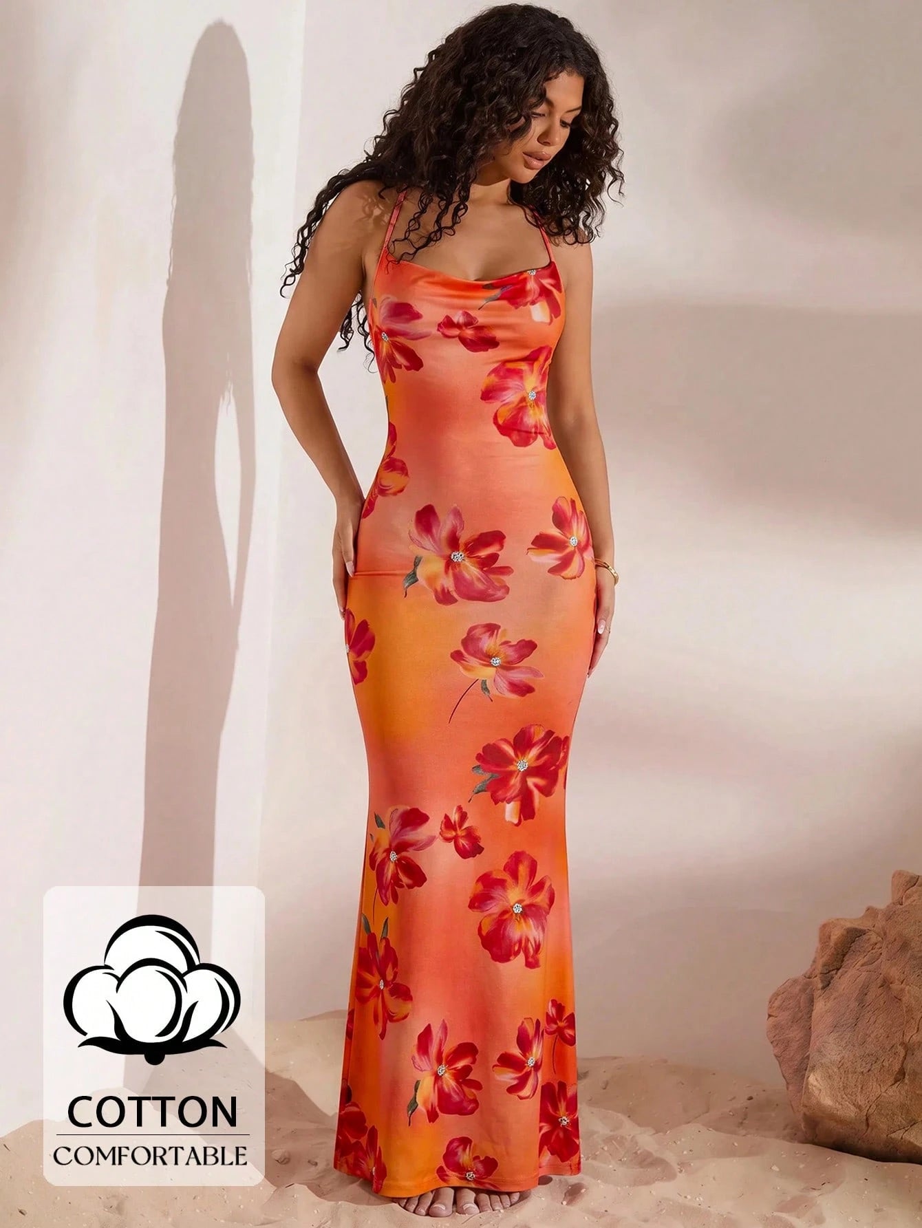 Opulessa Women's Bohemian Elegant Retro Black And Red Hibiscus Floral