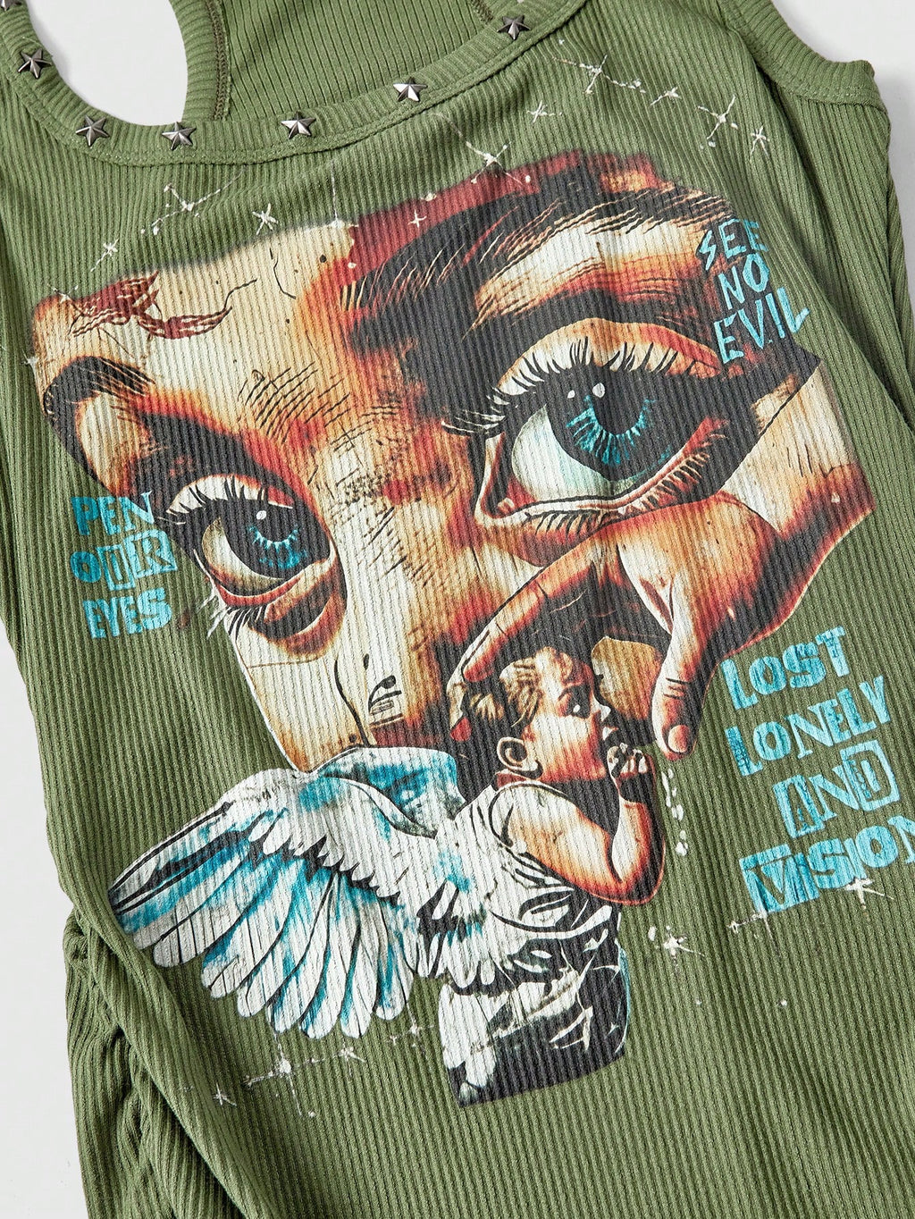 Street Life Women's Retro Baddie Unisex Streetwear Angel Face Print