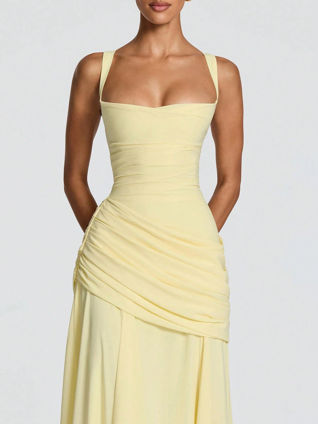 Top Dazzle Sexy Sleeveless Knitted Maxi Dress With Square Neck, Backless Cami Design For An Elegant And - image 6