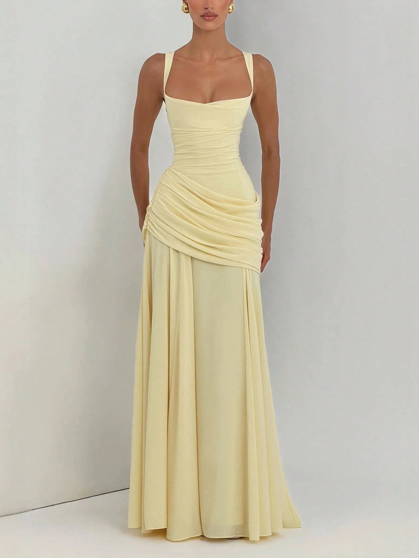 Top Dazzle Sexy Sleeveless Knitted Maxi Dress With Square Neck, Backless Cami Design For An Elegant And - image 7