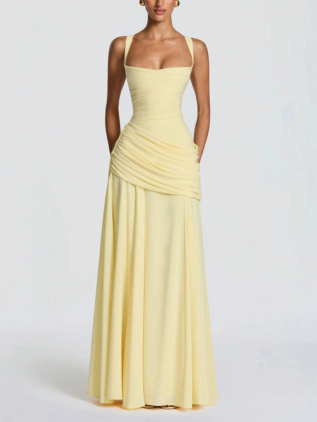 Top Dazzle Sexy Sleeveless Knitted Maxi Dress With Square Neck, Backless Cami Design For An Elegant And - image 4