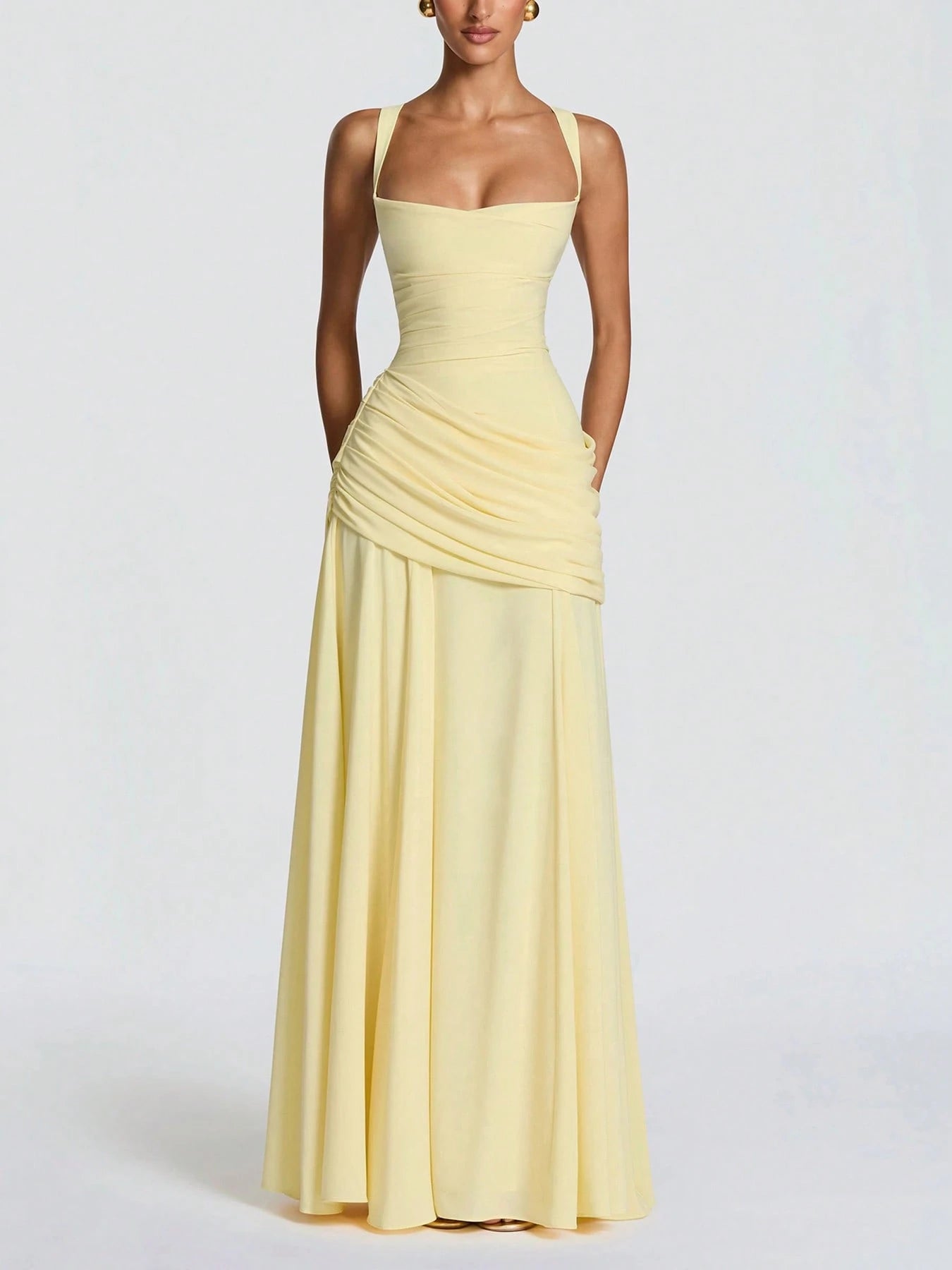 Top Dazzle Sexy Sleeveless Knitted Maxi Dress With Square Neck, Backless Cami Design For An Elegant And - image 4