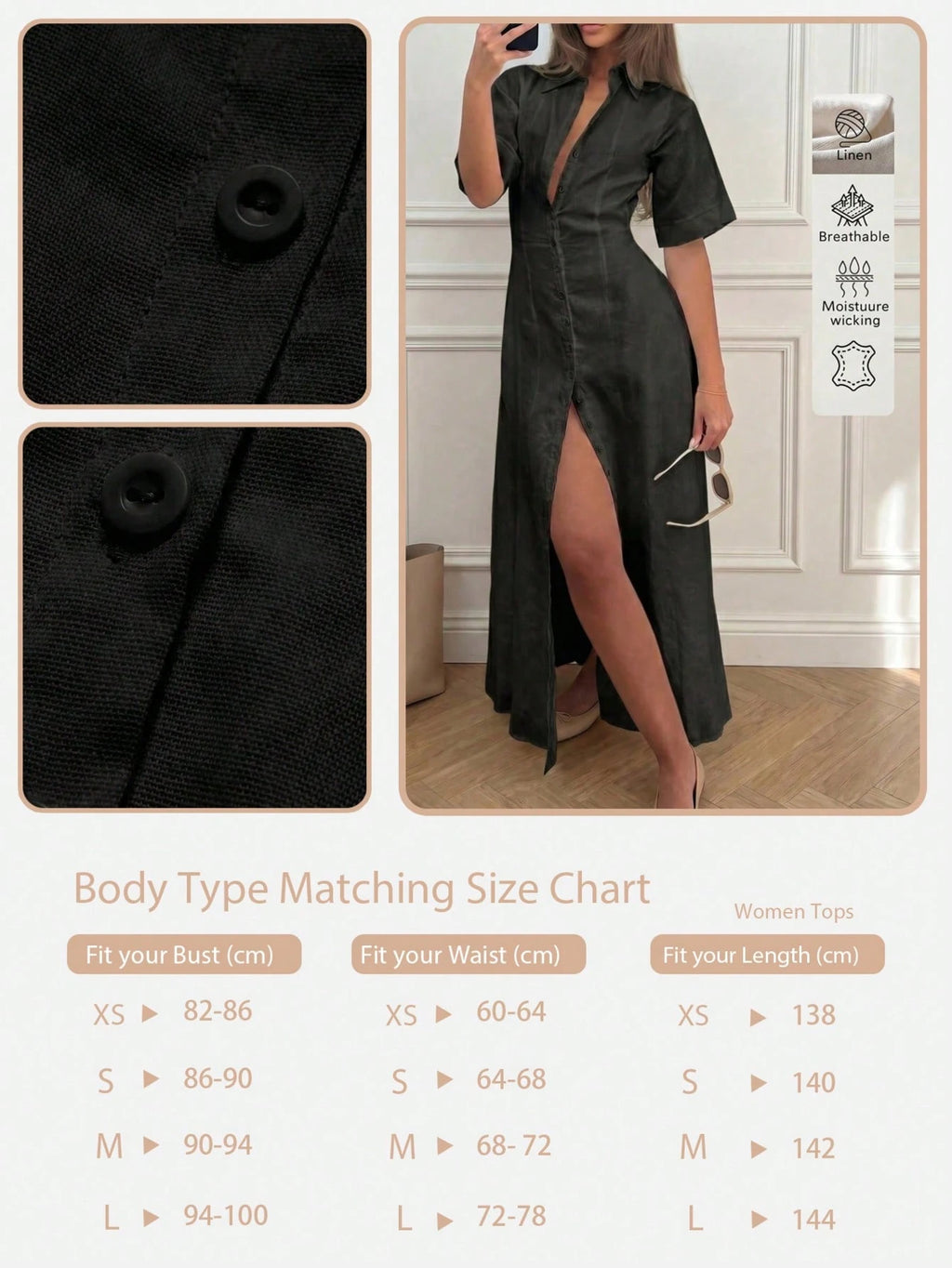 Elegant Linen Casual Commute Minimalist Office Daily Linen Dress, Summer Dresses, Elegant Dresses For Women, - image 18