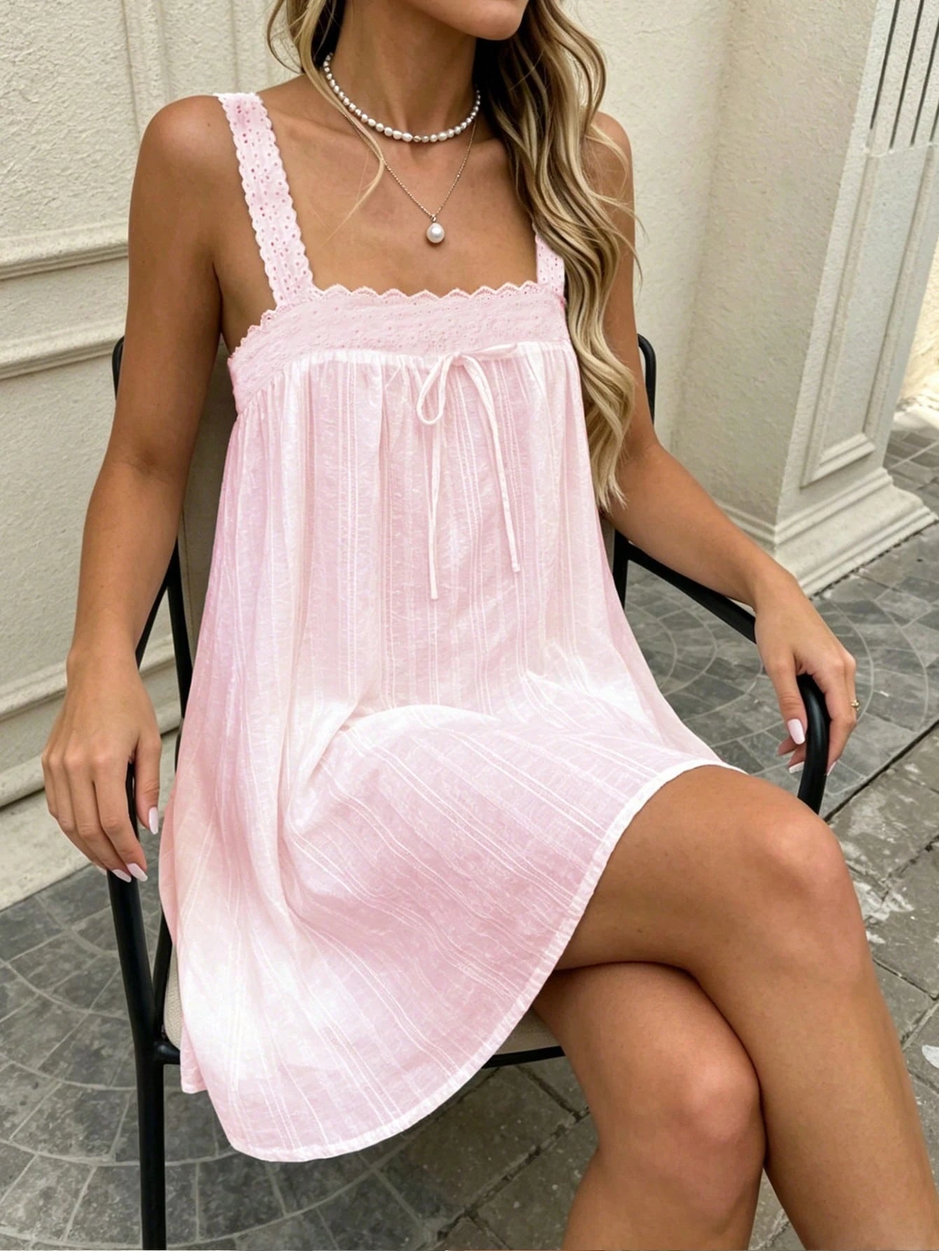 Women's Summer Casual Spaghetti Strap Dress, Suitable For Vacation