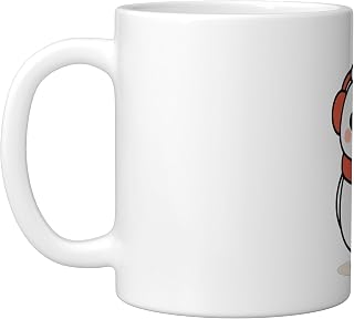 Kawaii Christmas Ptarmigan Winter Bird Holiday Character Ceramic Mug