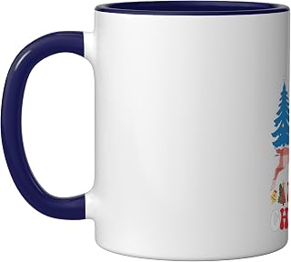 Pretty Wintery Buffalo Plaid Reindeer Merry Christmas Ceramic Mug