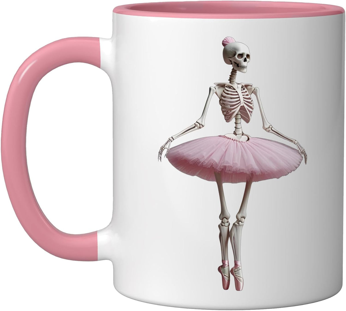 Spooky Skeleton Ballerina Halloween Ceramic Mug