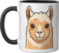 Cute Llama Face Portrait Ceramic Mug