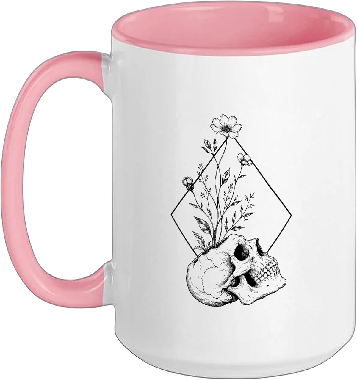 Skull Harajuku Line Art Vaporwave Witchy Soft Grunge Ceramic Mug
