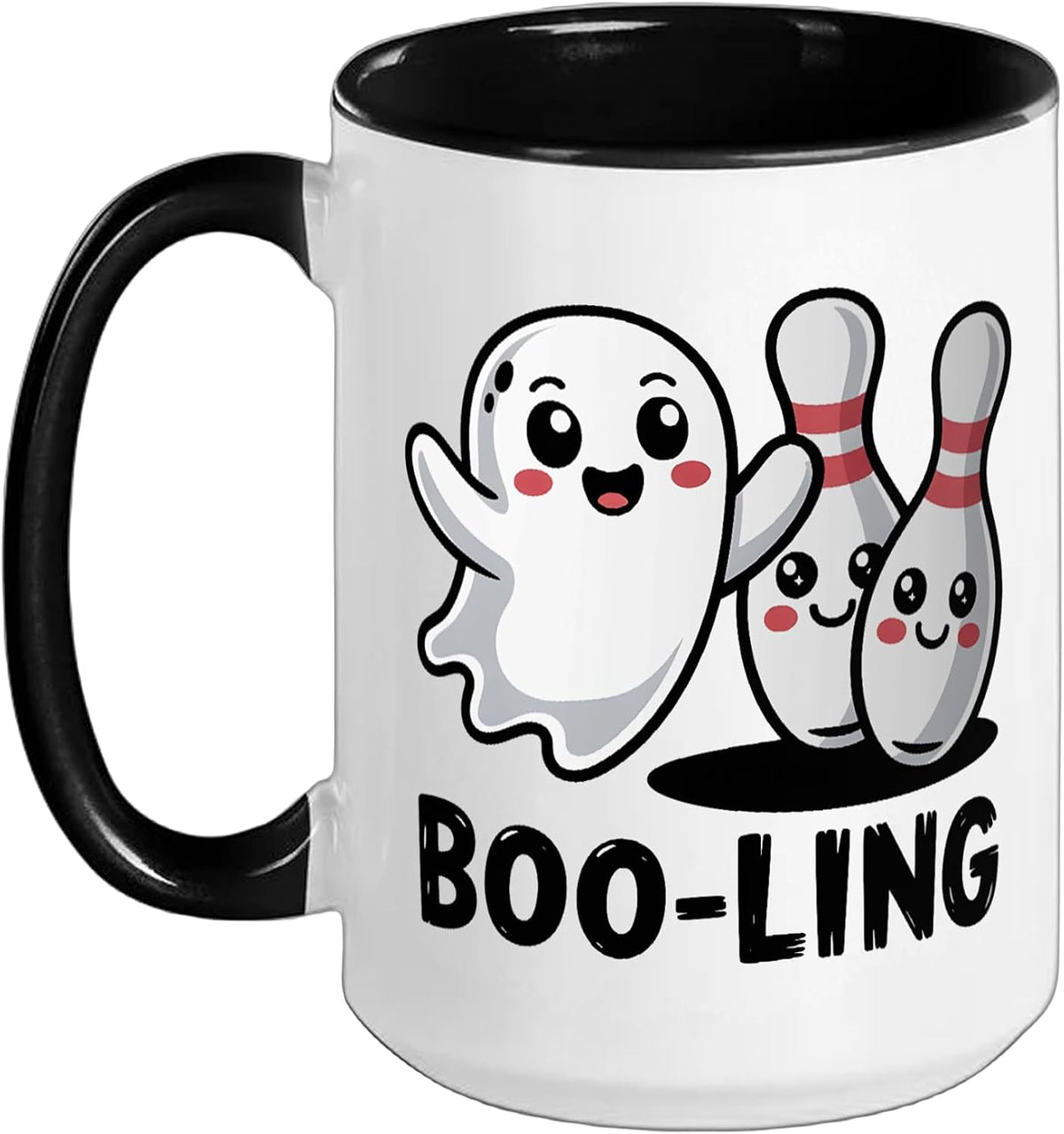 Cute Ghost Boo-Ling Halloween Bowling Pun Ceramic Mug