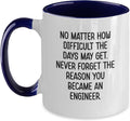 Engineer Christmas Inspirational Quote Black White Red Ceramic Mug