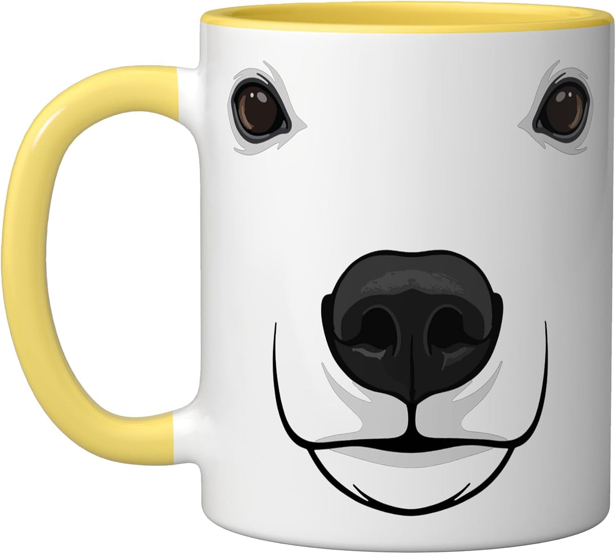 Polar Bear Face Minimalist Big Nose Animal Design Ceramic Mug