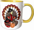 Cute Red, Orange, & Brown Turkey With Happy Thanksgiving Ceramic Mug