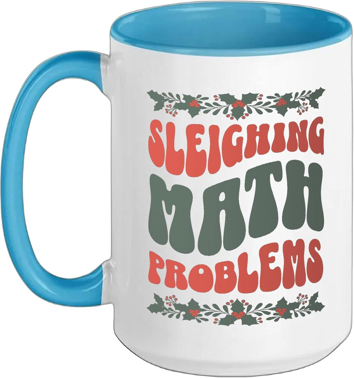Math Teacher Christmas Sleighing Math Problems Ceramic Mug