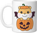 Hamster Happy Halloween Pumpkin Bat Ceramic Mug