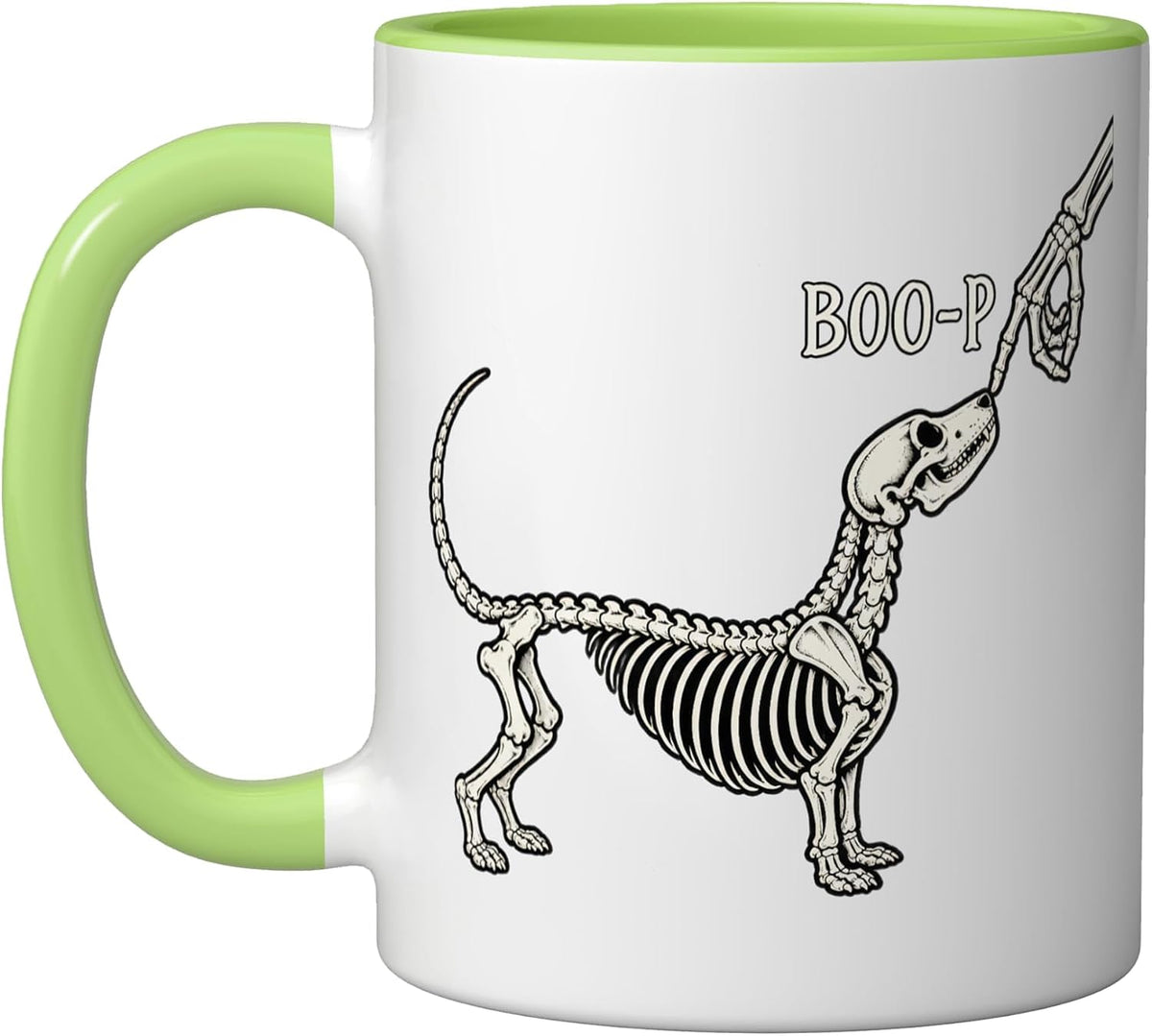 Boo P Dog Skeleton Spooky Canine Bones Gothic Halloween Pet Mug