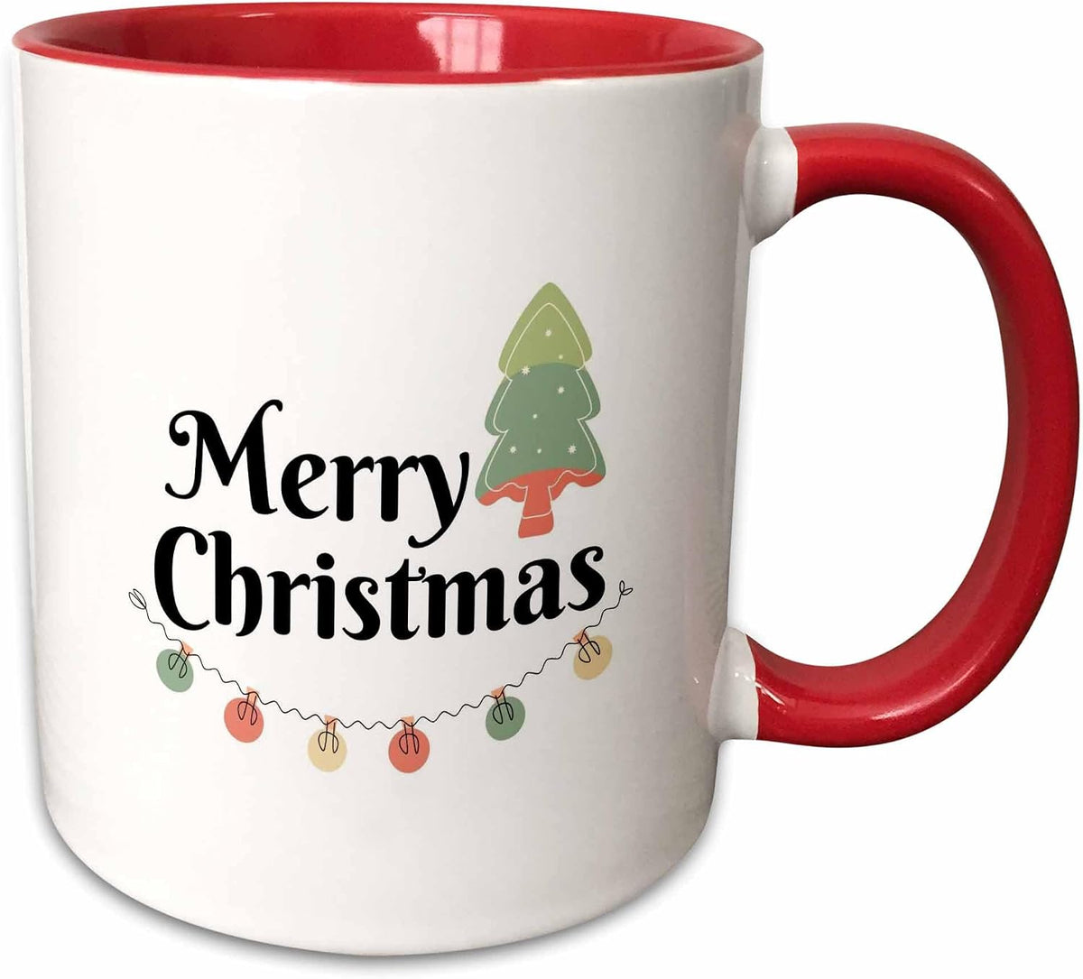 Merry Christmas with Tree & Balls Ceramic Mug