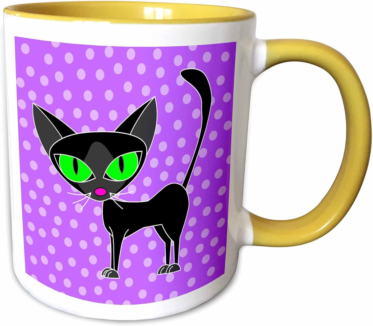 Fancy Feline Black Cat Ceramic Mug