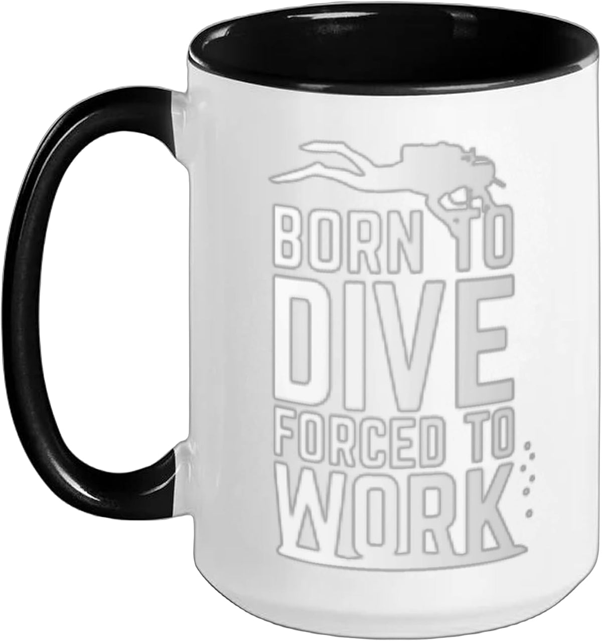 Born To Dive Forced To Work Funny Vintage Scuba Diving Ceramic Mug