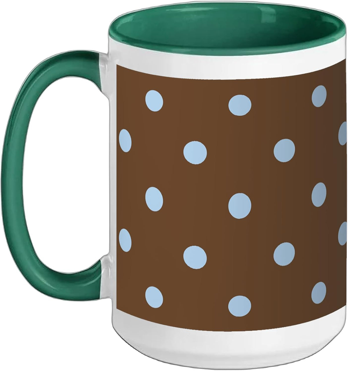Brown Light Blue Polka Dot Pattern Retro Vintage Cute Ceramic Mug