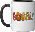 Gobble Thanksgiving Turkey Colorful Fall Ceramic Mug